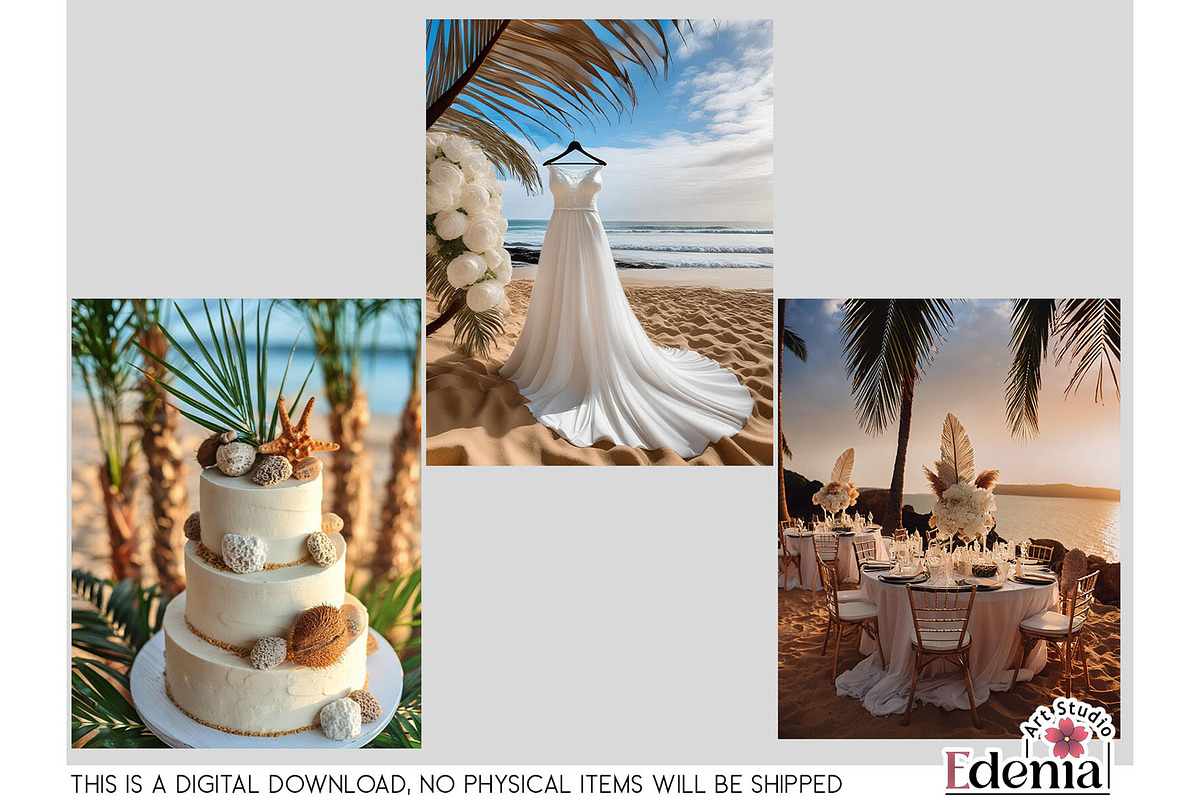 Beach Wedding Papers Sublimation, a Wallpaper Graphic by EdeniaArtStudio (Photo 12 of 15)
