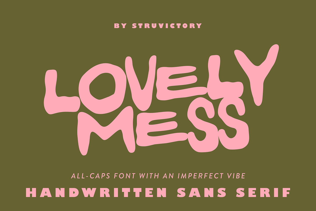Lovely Mess Handwritten Chaotic Sans, a Handwritten Font by Struvictory.art (Photo 1 of 9)