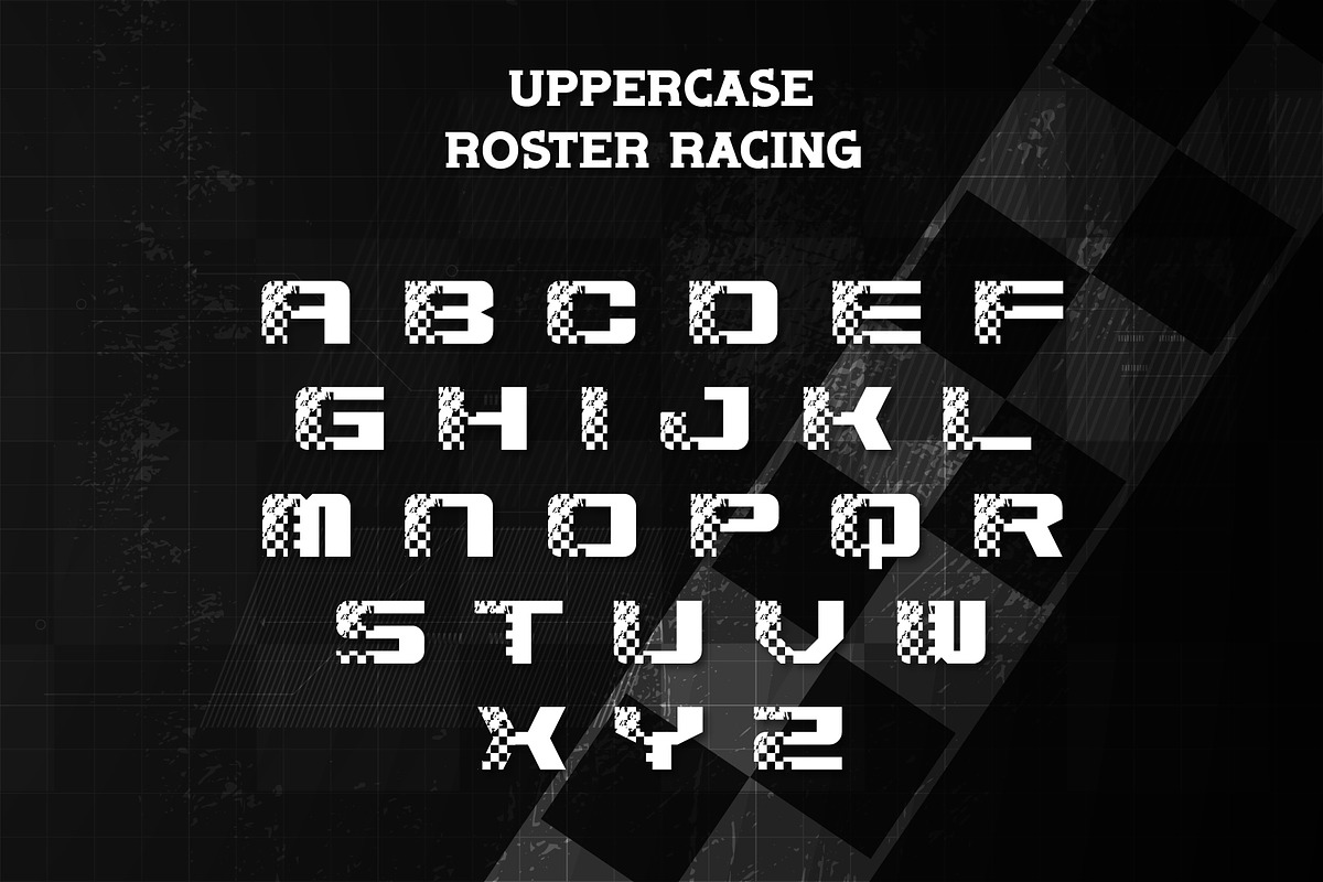 Roster Racing - Decorative Font, a Sans Serif Font by Brown Cupple (Photo 2 of 7)