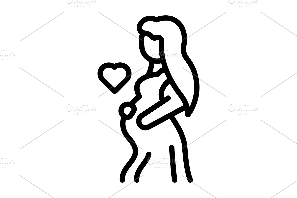 Maternity motherh black icon, an Outline Icon by Creative priyanka