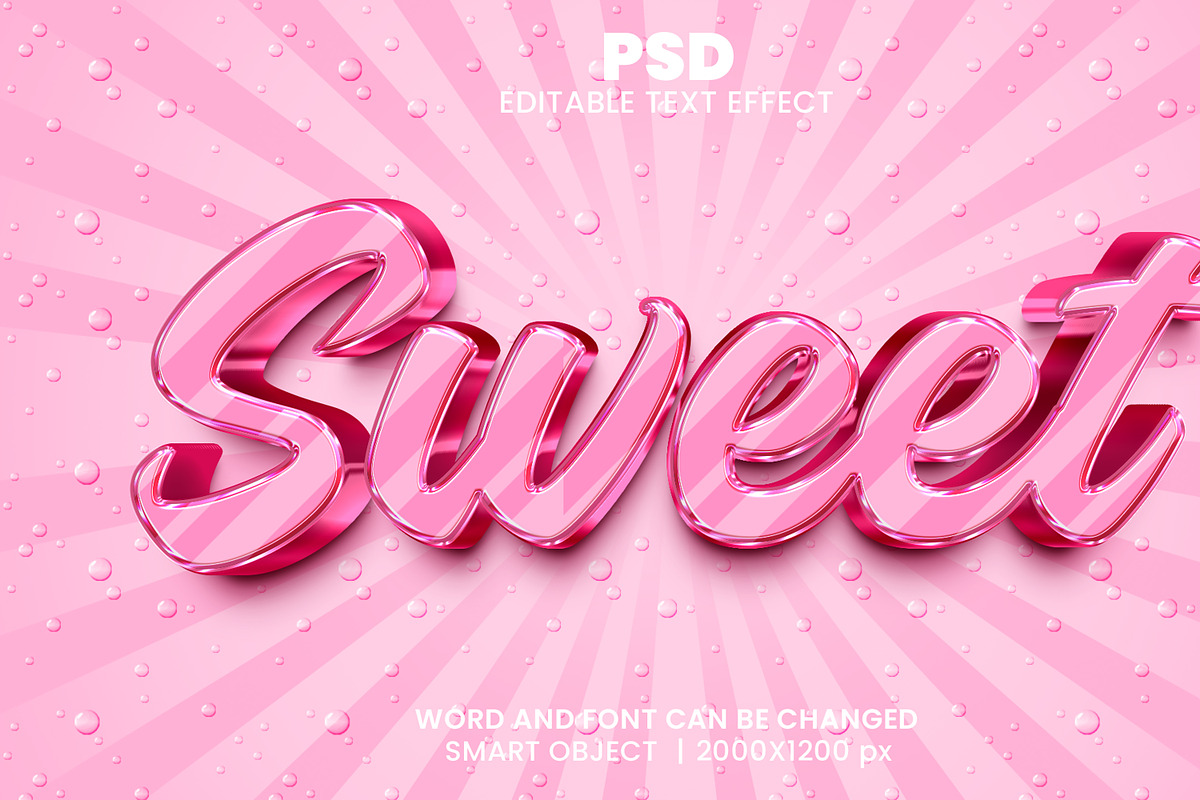Sweet Pink 3d Text Effect Style, a Brushes & More by bdrobin (Photo 2 of 2)