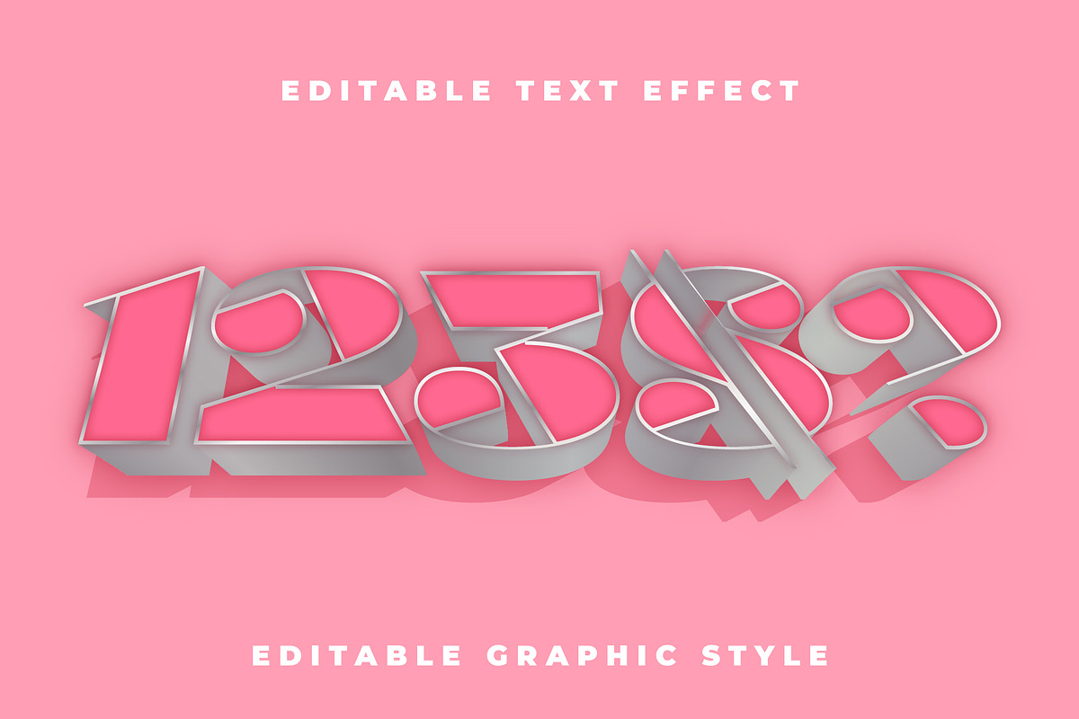 3D Curved Hollow Frame Text Effect preview 2