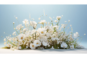 color white field bouquet sunlit ai, a Nature Photo by pikepicture