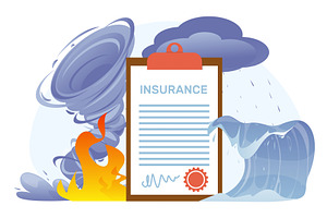 Insurance policy as coverage against, an Object Illustration by Vectorbuum