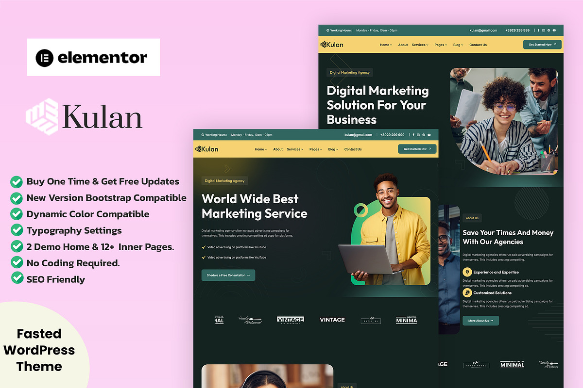 Kulan - Digital Marketing WP Theme, a WordPress Template by Helenshop (Photo 2 of 3)