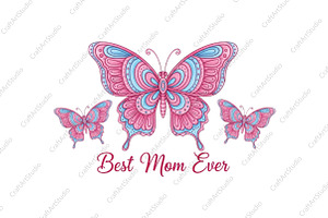 Trendy Best Mom Ever Butterfly PNG, an Illustration by CraftArtStudio