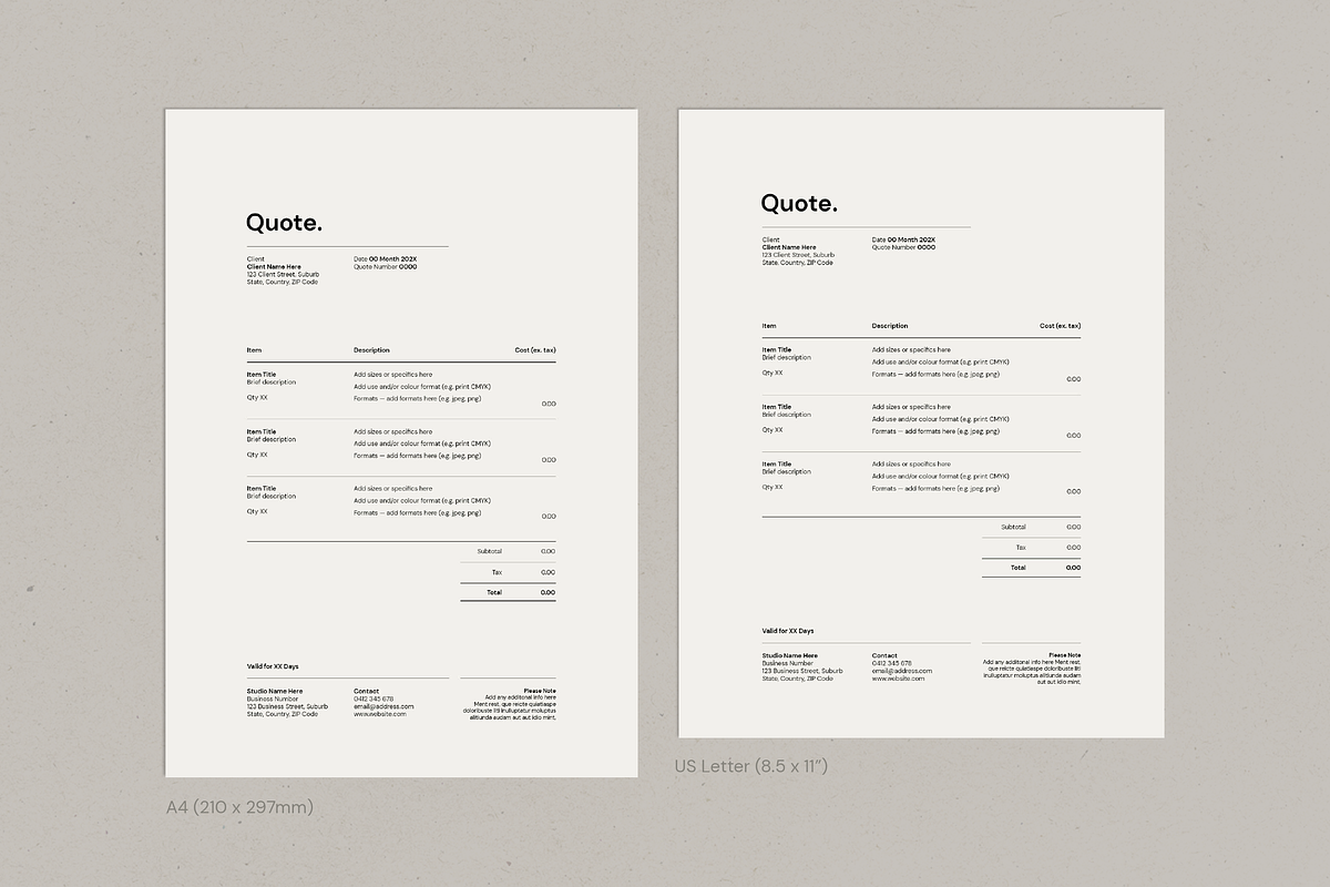Invoice, Timeline, Quote & Receipt, a Stationery Template by Hannah Bacon Design (Photo 3 of 4)