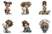 Cute Quirky Girl Clipart, a Seasonal Illustration by CreationArt (Thumbnail 4 of 5)
