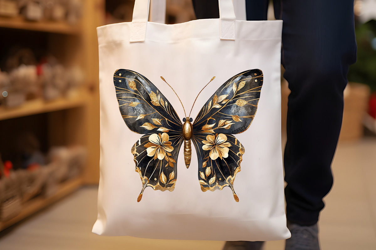 Watercolor Glitter Butterfly Clipart, an Illustration by Rose Art (Photo 5 of 7)