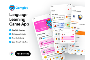 Gemglot Language Game App, an App Template by DjectStudio