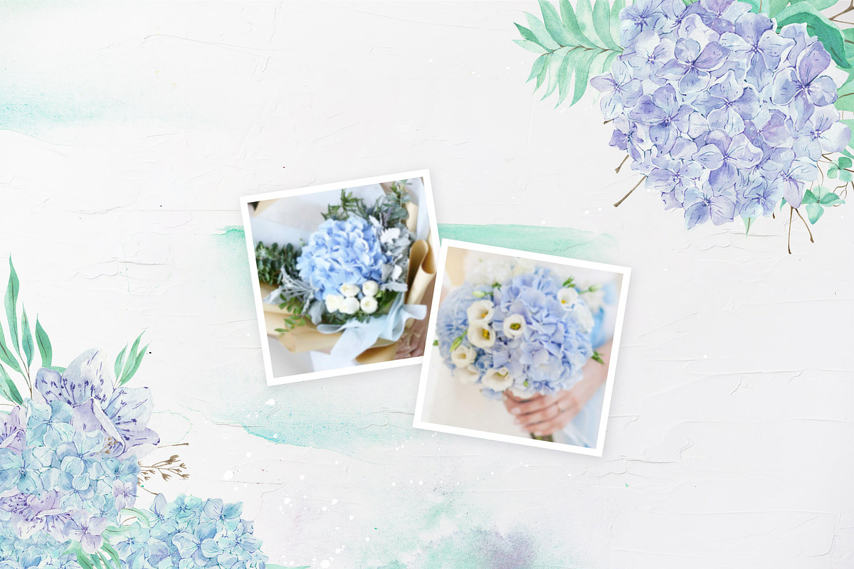 Watercolor hydrangea & eucalyptus, a Decorative Illustration by Re_Margarita_Art (Photo 5 of 10)