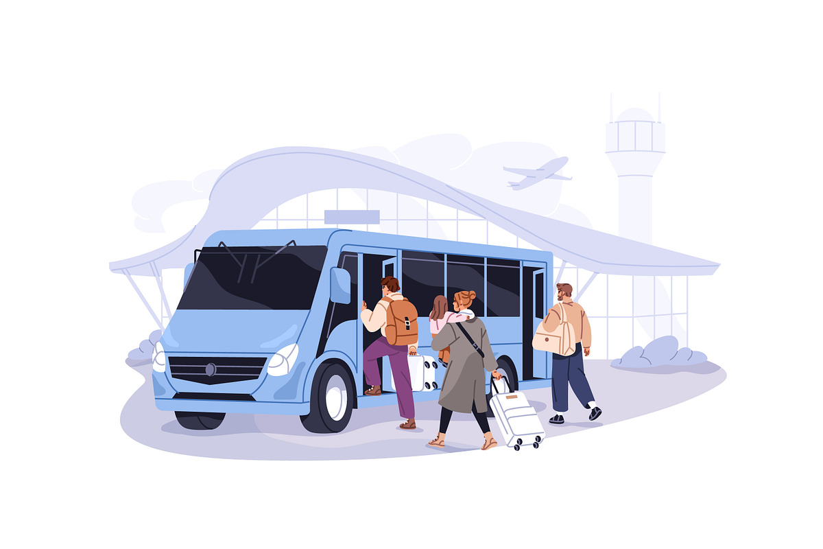 Passenger transfer, taxi order cards, a Transportation Illustration by PaperTrident (Photo 3 of 12)