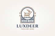 deer line art badge icon logo, a Branding & Logo Template by Blazybone (Thumbnail 1 of 2)