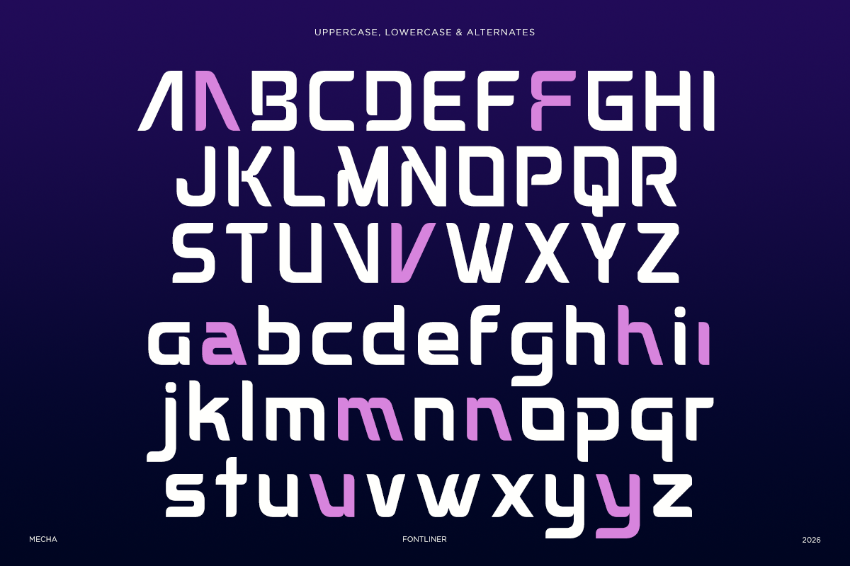 Mecha - Futuristic Tech Display Font, a Sans Serif Font by Font Liner (Photo 9 of 9)