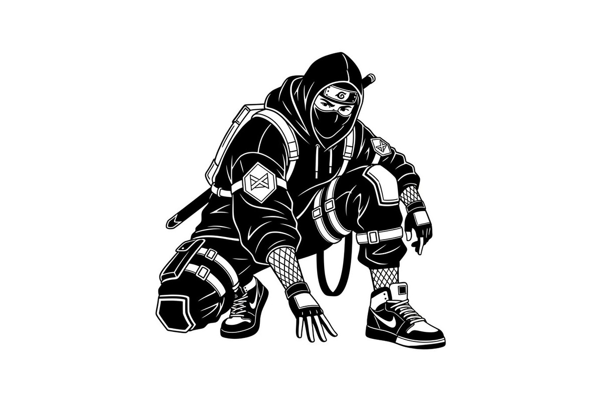 Hooded Street Ninja Silhouette, a Graphic by Gfx_Store (Photo 3 of 10)