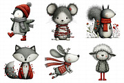 Winter Whimsy Creatures Clipart Bund, an Illustration by Daily.Designs (Thumbnail 4 of 5)