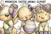 whimsical easter animal clipart, an Illustration by CreationArt (Thumbnail 1 of 6)
