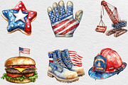 Labor Day Watercolor Clipart, an Illustration by Black Bird Studio (Thumbnail 6 of 6)