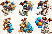 Funny Dog Clipart Bundle, an Illustration by DreamCafeArt (Thumbnail 2 of 8)
