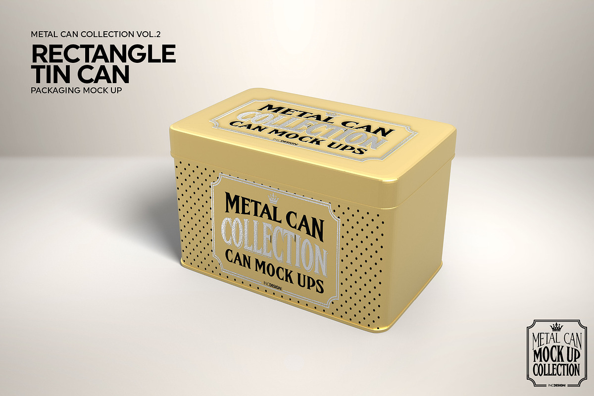 Rectangle Tin Can Mockup, a Packaging Mockup by INCDesign (Photo 3 of 5)