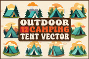 Outdoor Camping Tent Vector Pack, an Object Graphic by Designs_River (Thumbnail 1 of 13)