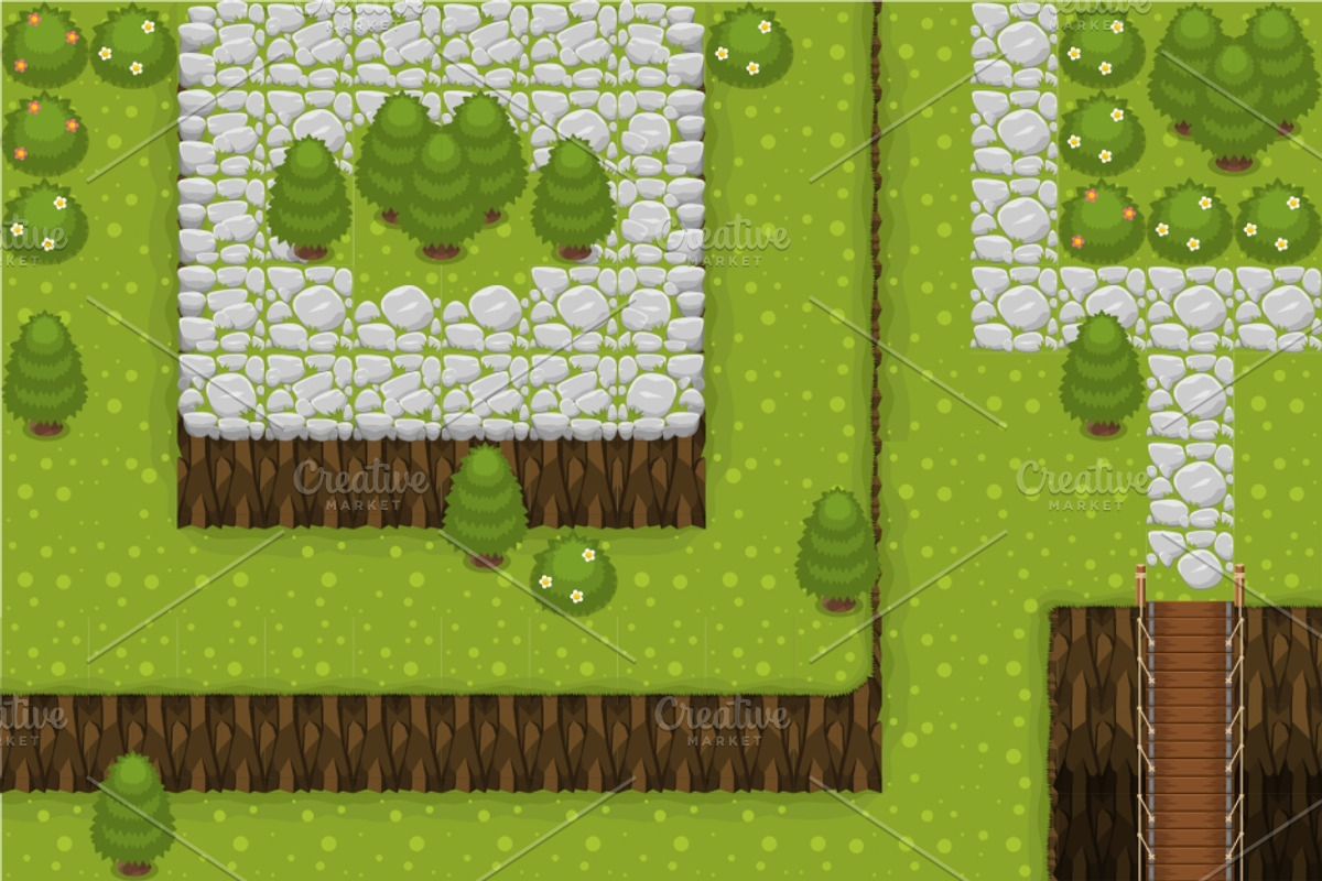 Top-Down Game Tileset 2, an Illustration by pzUH (Photo 2 of 4)