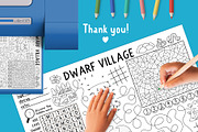 Dwarf village activity placemats, an Education Illustration by Lexi Claus (Thumbnail 6 of 6)