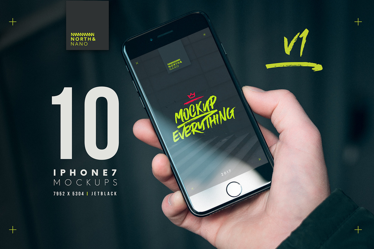 iPhone 7 PSD Mockups, an iPhone Mockup by North&Nano (Photo 1 of 9)