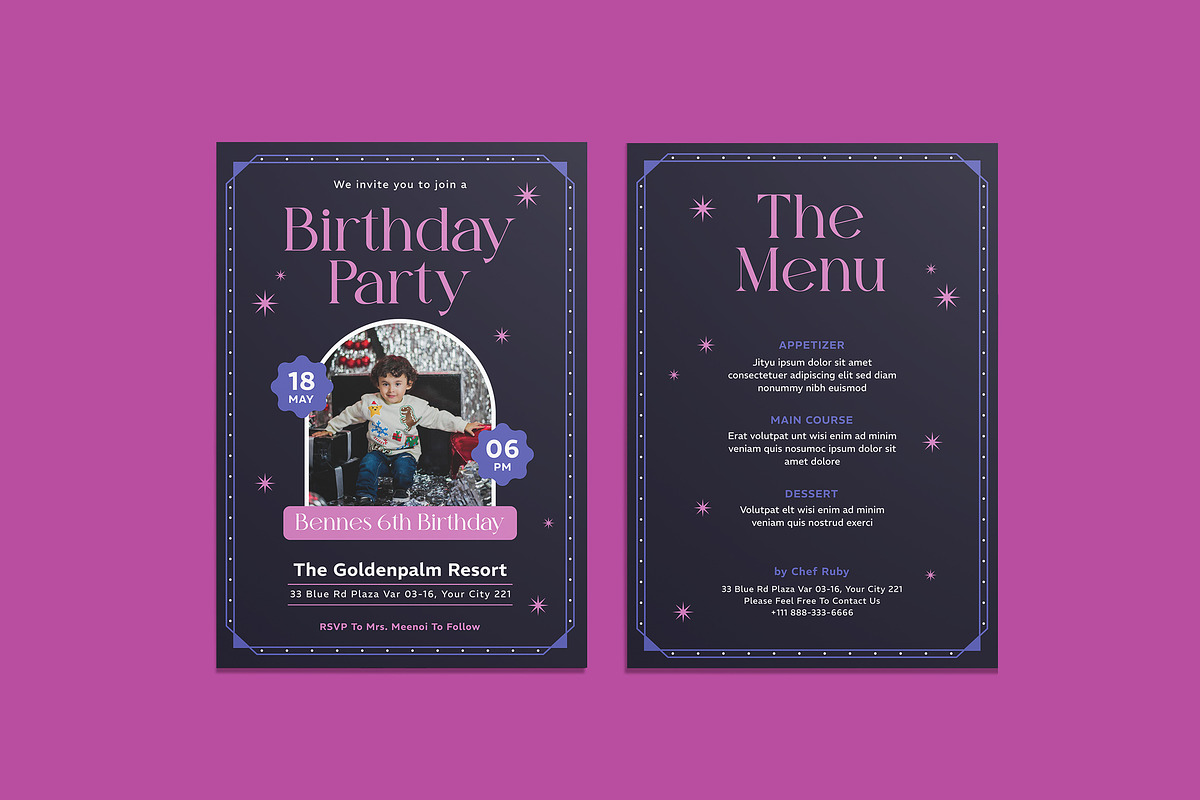 Spotless Birthday Invitation, an Invitation Template by iDoodle Studio (Photo 1 of 4)
