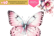 Watercolor Pink butterflies clipart, a Decorative Illustration by VM PARTYS  BY TAIRUMA (Thumbnail 6 of 8)