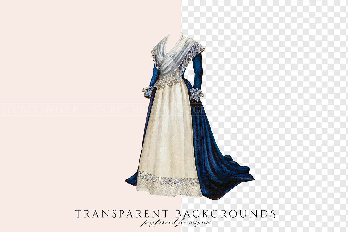 Victorian and Regency Dress Clipart, an Illustration by Secret Helper (Photo 5 of 6)