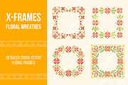 Cross-stitch floral frames, an Illustration by Slanapotam (Thumbnail 1 of 2)