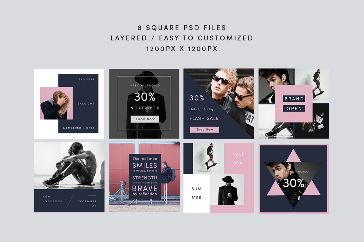 Menly Social Media Pack, a Templates & Theme by RedRiver Studio (Photo 2 of 10)