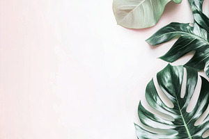 Tropical leaves on light surface, a Photo by Beautiful things