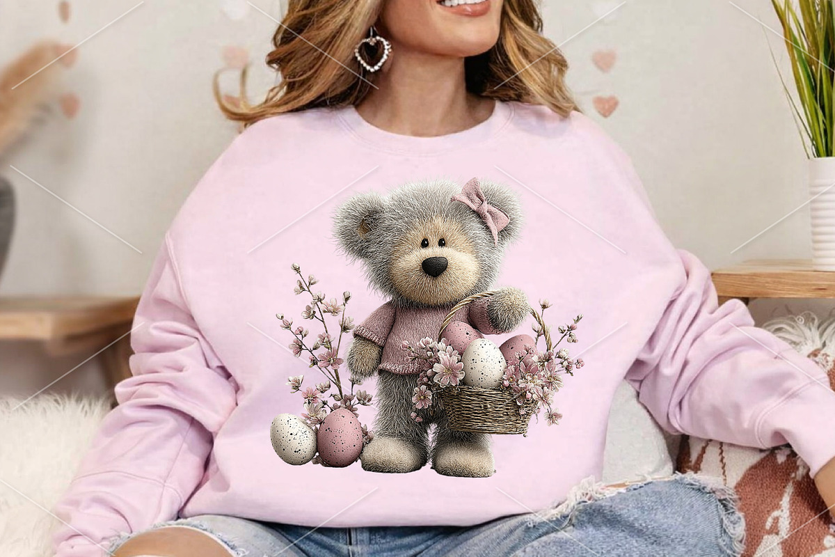 Whimsical Easter Teddy Bear Clipart, a Seasonal Illustration by Canvas Craft (Photo 4 of 7)