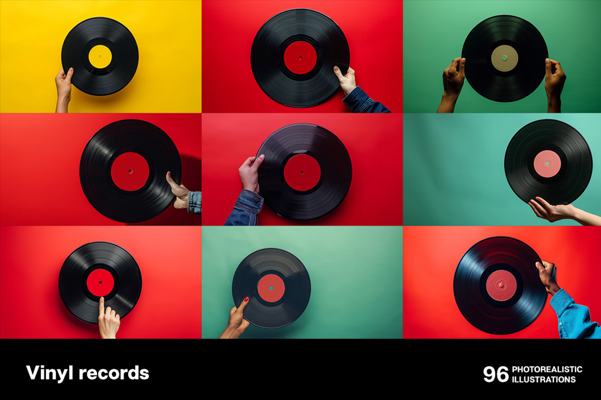 Vinyl records. Collection, an Object Illustration by Handmadefont (Photo 4 of 14)