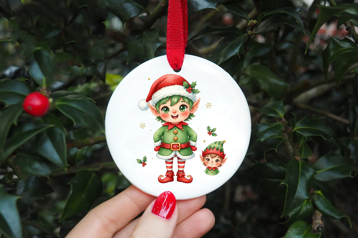 Christmas Elf Clipart Set - Cute Fes, an Illustration by DreamArtGraphic (Photo 3 of 5)