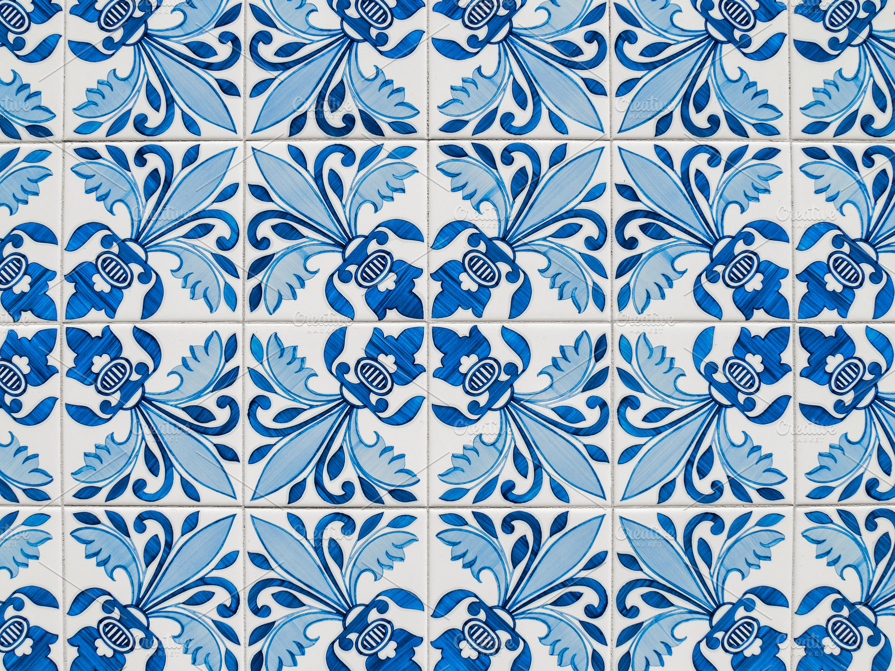 Portuguese tiles containing artistic, traditional, and old, an Abstract Photo by Pabkov