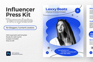 Influencer Media Press Kit / EPK, a Resume Template by vinyljunkie