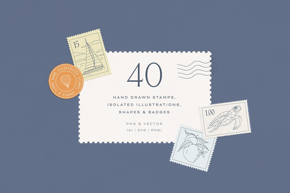 Stamps Illustration Collection, an Object Illustration by rouxsupplyco (Photo 2 of 14)