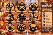 Halloween Ornaments Laser Cut SVG, an Object Graphic by DreamCafeArt (Thumbnail 1 of 9)