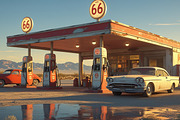 6 Retro Route 66 Gas Station Photos, an Industrial Photo by adenpinkstore (Thumbnail 3 of 7)