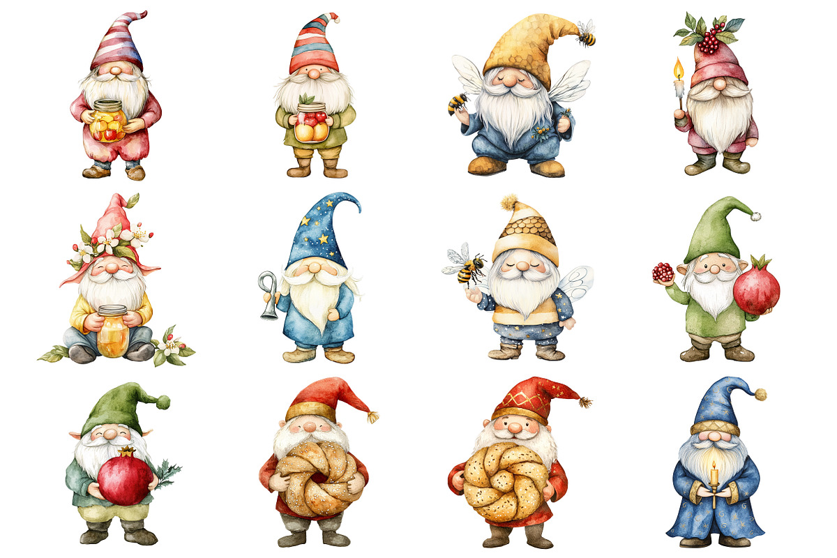 Gnome Rosh Hashanah Clipart, an Illustration by Design Market (Photo 2 of 3)