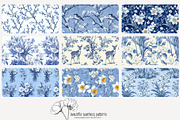 70 blue Easter toile repeat pattern, a Pattern Graphic by Poppy Lane Studio (Thumbnail 5 of 10)