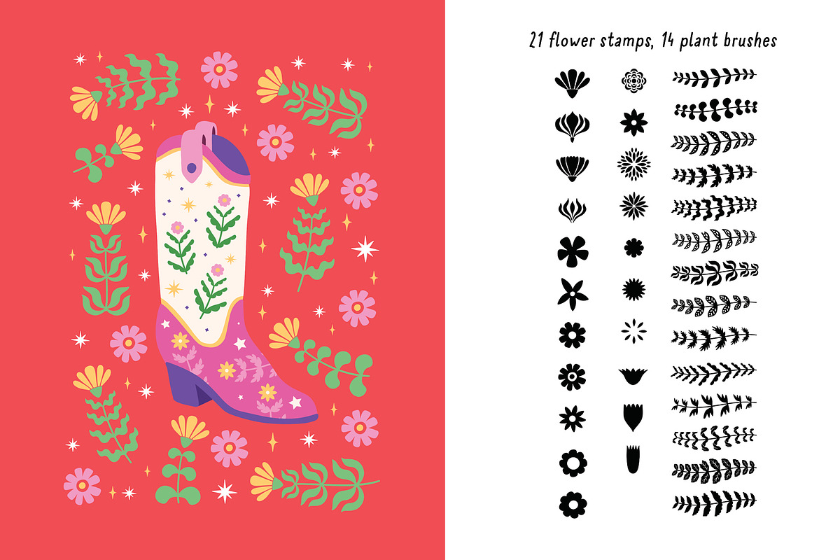 Cowgirl Set: 100 Procreate Brushes, a Brush Add-On by Pencil Twist (Photo 8 of 11)