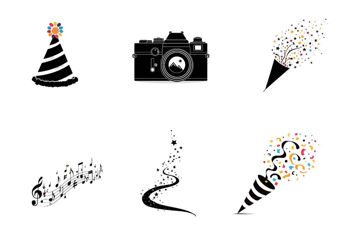 Black and white New year clipart, an Illustration by CreationArt (Photo 5 of 5)