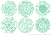 Mint Lace Doily Vectors & Clipart, an Illustration by Amanda Ilkov (Thumbnail 3 of 4)