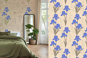 Vintage Blue Irises patterns, a Pattern Graphic by Carpet Tapete Pretzel (Thumbnail 15 of 16)