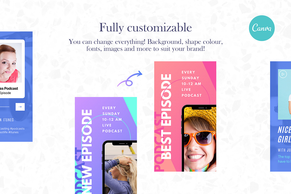 Podcast Instagram Stories Canva, a Social Media Template by Crevo Studio (Photo 4 of 10)