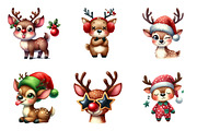 Reindeer Merry Christmas Clipart PNG, an Illustration by SinaCreation (Thumbnail 3 of 7)